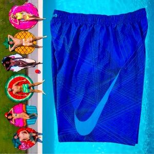Nike Men's 2XL Breaker 9" Volley Lined Blue/Black Swim Trunks XXL NESS8416 416